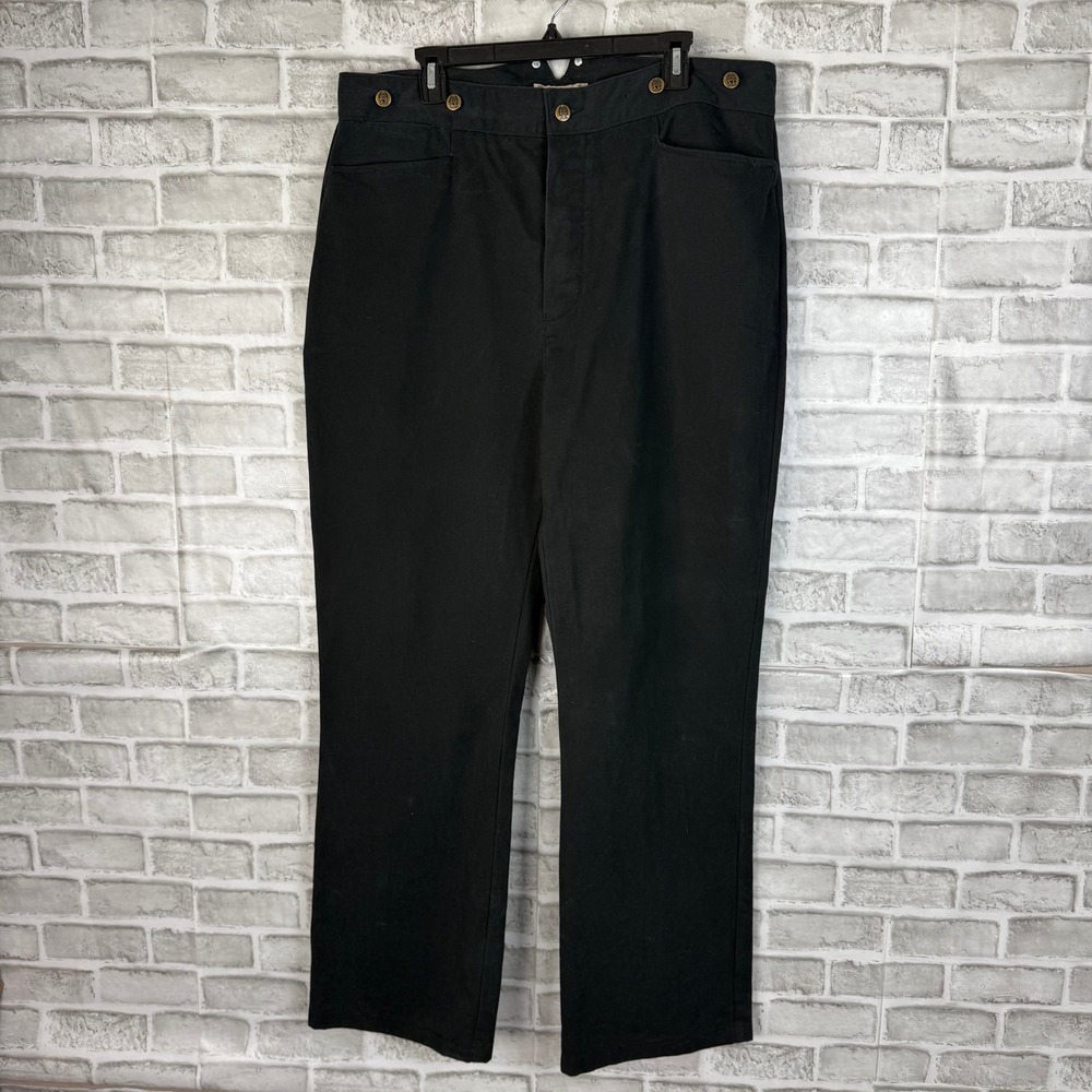 Classic Old West Styles Mens 40 Black Cotton Cowboy Reenactment Cinch Back Pants